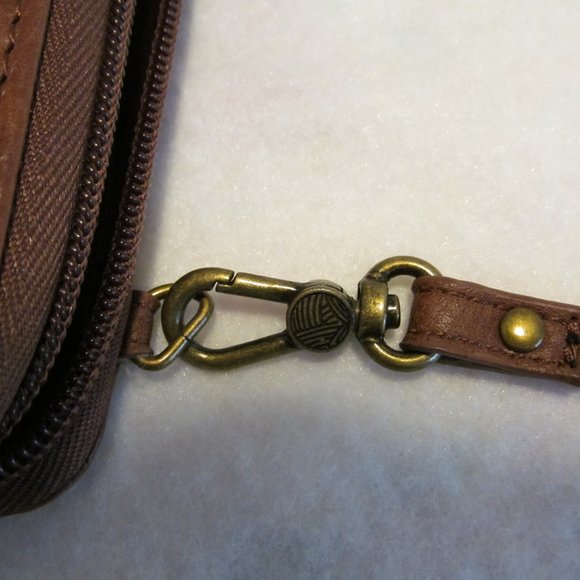 The Sak brown leather style clutch purse. - Picture 2 of 6